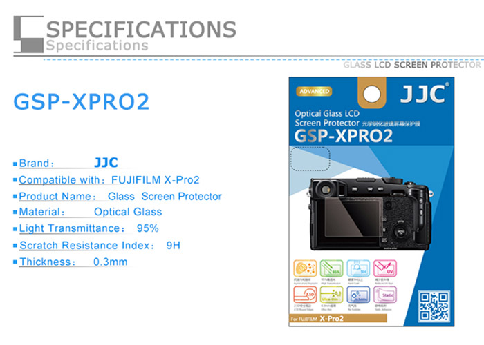 JJC GSP-XPRO2 Ultra-Thin Optical Glass LCD Screen Protector for Fujifilm X-Pro2 