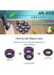 Apexel 10in1 Phone camera Lens Kit Fisheye Wide Angle macro 2X telescope Lens (APL-DG10)