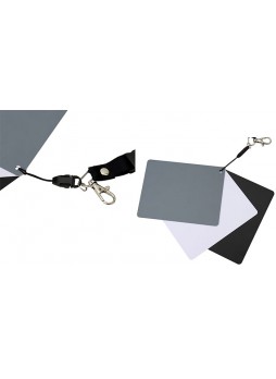 JJC GC-3 Set of 3 Digital Grey white balance card , portable With strap and detachable lanyard