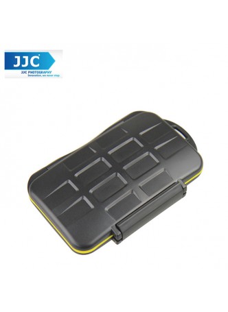 JJC MC-SDMSD24 Waterproof Sealed Memory Card Case Holder for 12 SD Memory  ,12 Micro Sd Card 