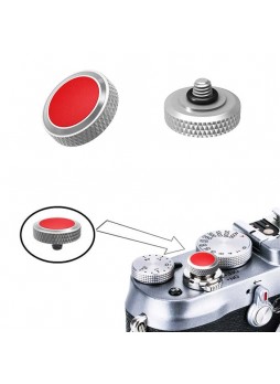 JJC SRB-GR Red Convex Metal Soft Release Button for Fujifilm Leica Cameras (Gray Red) 