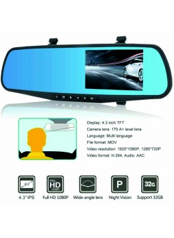 Proocam DRMC-3 DVR Dash Front Rear Mirror Camera Video Recorder Vehicle Traveling Data Recorder 4.3 Inch 1080P Car