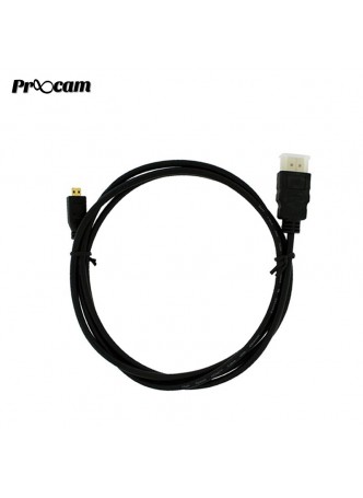 Proocam M-1 Micro HDMI to HDMI cable 1.5 meter  for Camera, Gopro , Action Camera (Gold plated)