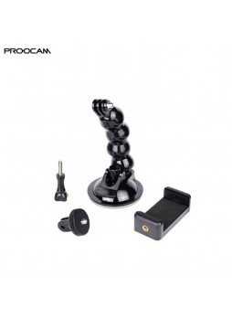 Proocam PRO-F060 mobile holder and action camera gopro adjuster joint with suction mount