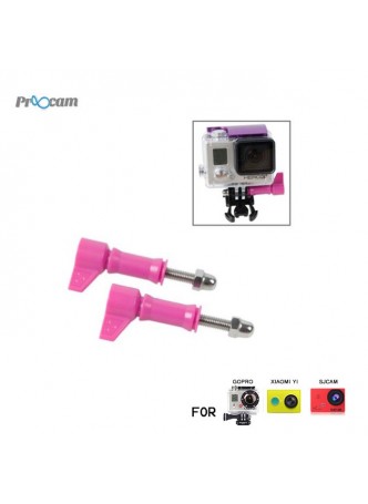 Proocam Pro-F106PK L-Like shape Thumb Screw with tale for Gopro Hero 6 5 4 3 2 1, DJI Osmo (Pink)
