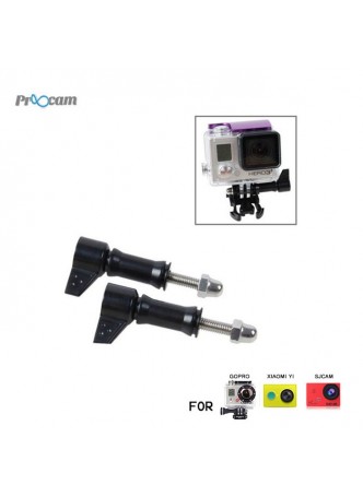 Proocam Pro-F106BK L-Like shape Thumb Screw with tale for Gopro Hero 6 5 4 3 2 1, Dji Osmo (Black)