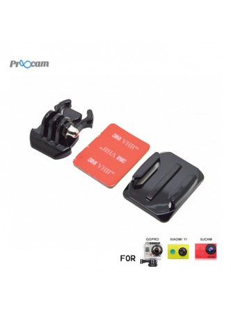 Proocam Pro-J013 Gopro Helmet Curved Surface & Mount for Gopro Hero 6,5,4,3,2,1 Action Camera, Dji Osmo