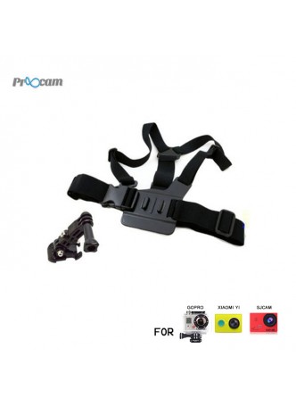 Proocam Pro-J025 Chest Body Strap with 3-way adjustment base for Gopro Hero , SJCAM, Miyi Camera