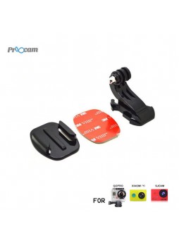 Proocam Pro-J057 J-Hook Buckle Flat Mount with 3M Sticker for Gopro Hero action camera, Dji Osmo