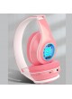 Proocam B-39P Macaron LED Colorful Light 5.0 Bluetooth Headset Wireless Earphones HiFi Stereo Bluetooth Headphone Pink