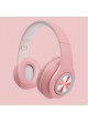 Proocam B-39P Macaron LED Colorful Light 5.0 Bluetooth Headset Wireless Earphones HiFi Stereo Bluetooth Headphone Pink