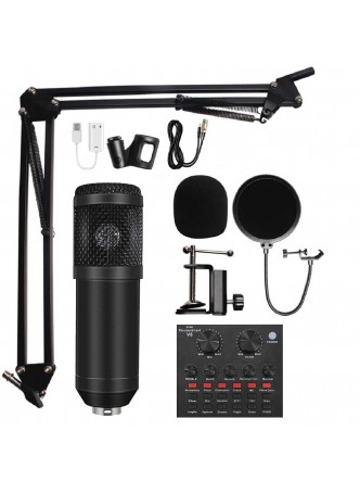 Proocam BM-880 microphone studio mic sound card condenser video recorder live stand usb computer phone