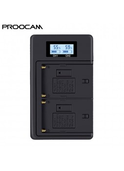 Proocam Camera Battery LCD USB Dual Charger for NP-F970 NP-F550 NP-F570 NP-F770 sony led battery