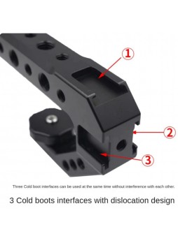 PROOCAM CNC-07 Universal DSLR Camera Rig Top Handle Three Cold Shoe Adapter