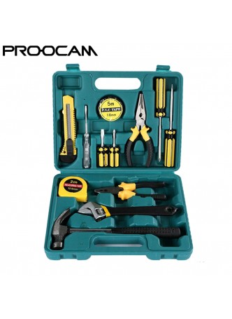 PROOCAM D-1008 13PCS household tool set hardware toolbox car life hammer manual set tool