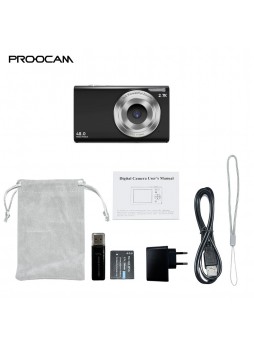 PROOCAM DC-302 DIGITAL CAMERA 48MP 1080P 2.8-inch IPS Screen 16X Zoom Auto Focus Self-Timer Face Detection Anti-shaking with memory card (32GB)