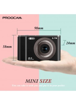 PROOCAM DC-402 DIGITAL CAMERA 48MP 1080P 2.8-inch IPS Screen 16X Zoom Auto Focus Self-Timer Face Detection Anti-shaking