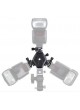 Triple Hotshoe Adaptor 3 Head Triple Flash Light (with Umbrella Holder) 