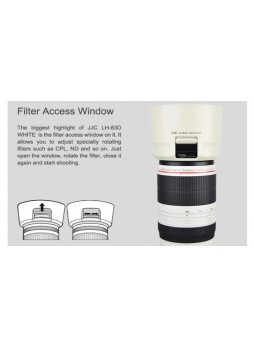 JJC LH-83D White Lens Hood for CANON EF 100-400mm f/4.5-5.6L IS II USM Lens Camera Lens ( ET-83D )