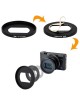 JJC RN-RX100VI 52mm Metal Filter Ring Adapter with Lens Cap & Lens Cap Keeper for Sony RX100 VI