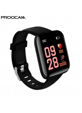 Proocam Smart Band SS-117B Plus Sports Fitness Activity Heart Rate Tracker Blood Pressure Smart watch Black 