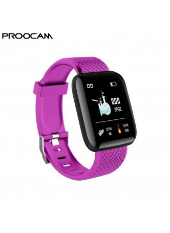 Proocam Smart Band SS-117P Plus Sports Fitness Activity Heart Rate Tracker Blood Pressure Smart watch Purple