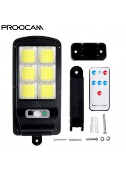 PROOCAM ML-120 450W 120COB 6 sectin 120 LED Solar Wall Lamp Street Light Outdoor Lighting 3 Modes Remote Control Large
