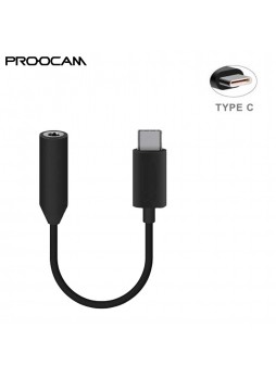 Proocam CC-TC Type C to 3.5mm Jack Handphones Adapter For Plug Play Music Audio Earphone USB Convertor Cable