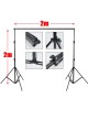 Proocam BG200 Heavy duty Backdrop Background Stand support Kit Set with Bag ( 2 X 2meter )