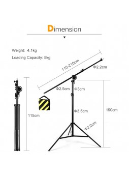 Proocam BS-280 2 in 1 Combo Boom Stand for Studio photo setup