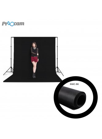 Proocam NWC-BK Non woven cloth Professioanl Backdrop background for Photographer -Black (3X6meter) 