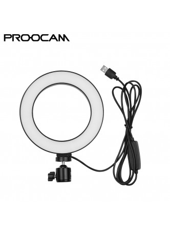Proocam F-160 6 inch LED ring light with holder ballhead For Live Makeup Tutorial Video photography