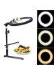 Proocam TDD-988  BLACK 10 inch table Ring Lamp Desktop top LED Selfie With Cell Phone Holder Stand Phone Camera Studio Fill Light For Live Makeup Video photography