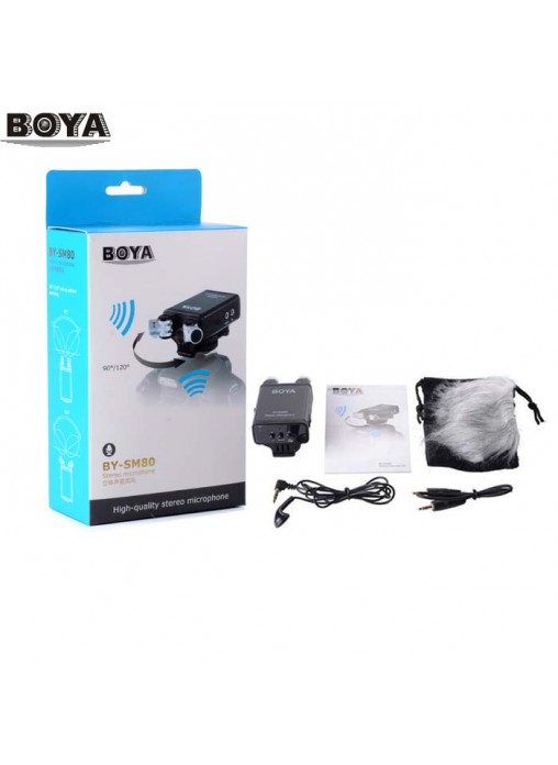BOYA BY-SM80 Stereo Video Microphone With Wind Shield For Canon Nikon DSLR Came