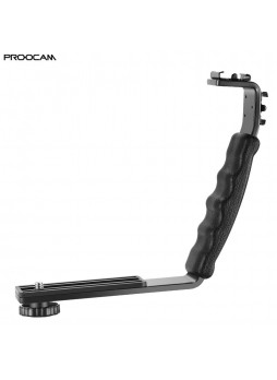 Proocam L150 L-Shape Bracket Holder for GIMBAL HANDHELD LED Flash Light Camera Mini DV Camcorder with Hot Shoe