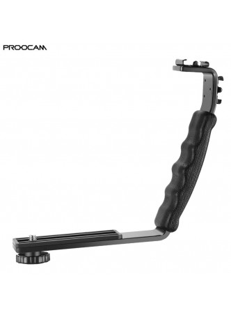 Proocam L150 L-Shape Bracket Holder for GIMBAL HANDHELD LED Flash Light Camera Mini DV Camcorder with Hot Shoe