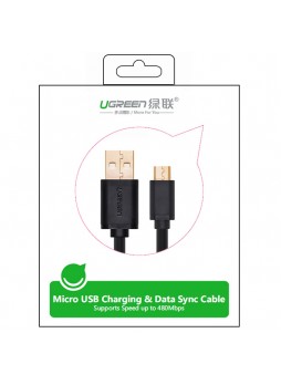 UGREEN 2.0A High Speed SYNC Micro USB cable 24k Gold-plated 0.5meter US125 10835- Black