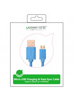 UGREEN 2.0A High Speed SYNC Micro USB cable 24k Gold-plated 0.5meter US125 10869- Blue